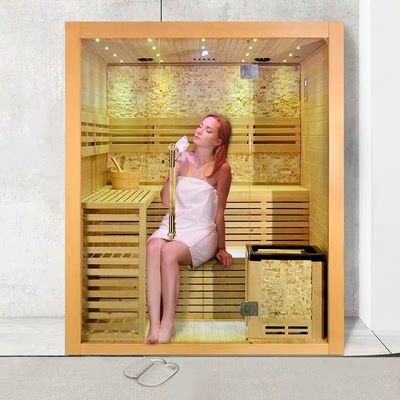 Bain de vapeur à la maison en bois de sauna de cigûe 4 - personne 5 avec l'appareil de chauffage du fourneau 6kw