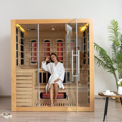 OEM combiné infrarouge multi de bain de vapeur de sauna en bois solide de personnes acceptable