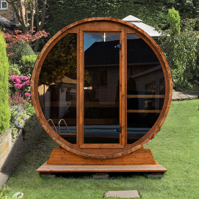 Pièce rouge de Cedar Dark Glass Outdoor Sauna pour la personne 6