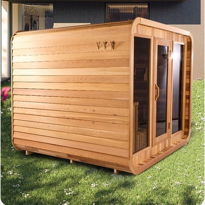 Cèdre Rouge Canadien Vapeur En Bois Cube Sauna Salle Extérieure Traditionnelle