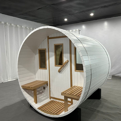 Nouvelle conception de jardin de 4 personnes de sauna en bois extérieur blanc de baril