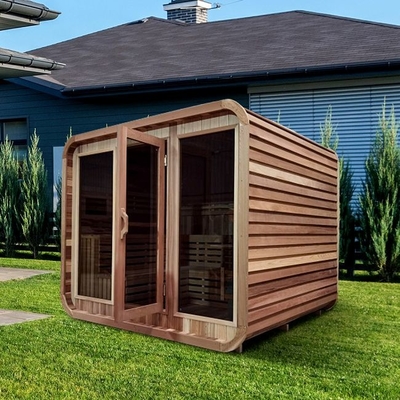 Cedar Steam Sauna Rounded Square rustique extérieur avec la toiture de bardeau de bitume