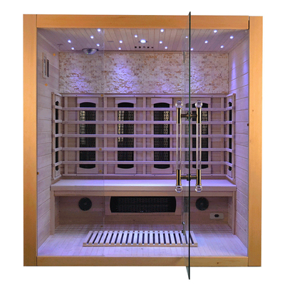 Cigûe de luxe Cedar Wood Indoor Infrared Sauna rouge de pièce en bois de sauna de 4 personnes