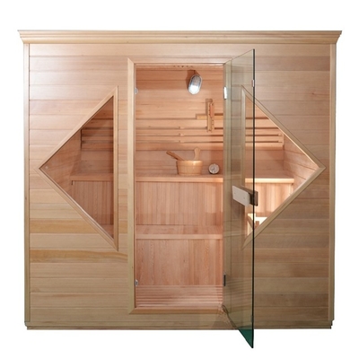Poignée de porte en bois salle de sauna à vapeur traditionnelle pour 4 personnes à l' intérieur