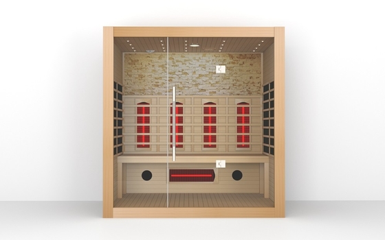 Sauna en bois massif pour 4 personnes salle de sauna à infrarouge sauna en bois sec à porte pleine