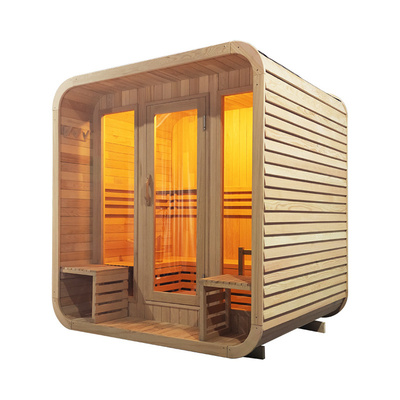 Sauna extérieur à sec pour 5 à 6 personnes, sauna en bois, porte vitrée complète, salle de sauna de santé