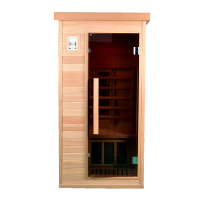 Salle de sauna en bois rectangulaire avec chauffage en céramique verre trempé 0-60 minute Timer