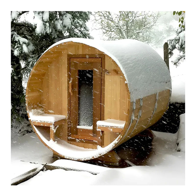 Sauna à fût à bois avec porte en verre trempé de 8 mm capacité de 2 à 8 personnes Voltage 220V/380V
