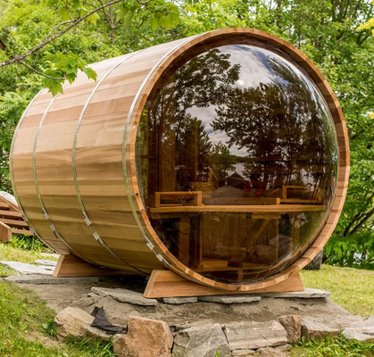 Sauna extérieur en verre réglable pour 5 à 6 personnes