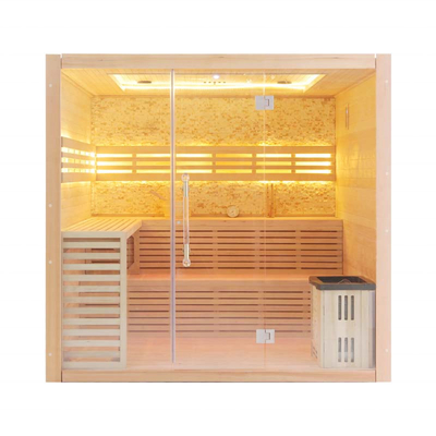 Bain de vapeur à la maison en bois de sauna de cigûe 4 - personne 5 avec l'appareil de chauffage du fourneau 6kw