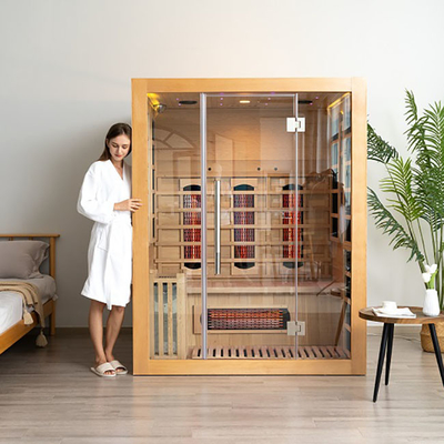 OEM combiné infrarouge multi de bain de vapeur de sauna en bois solide de personnes acceptable