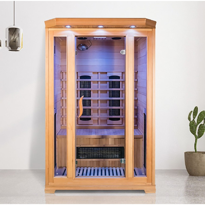 Pièce infrarouge de sauna de personne à la maison faite sur commande de la cigûe 2 avec l'oxygène Ionizer