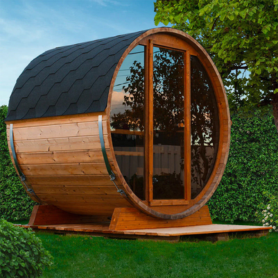 Pièce rouge de Cedar Dark Glass Outdoor Sauna pour la personne 6