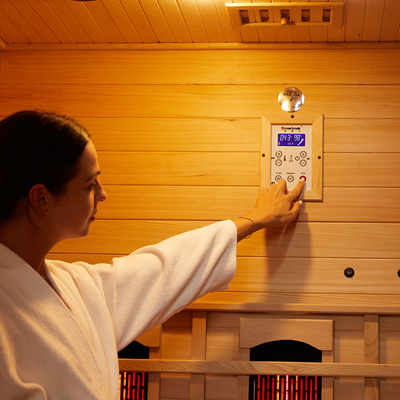 Cèdre rouge combiné infrarouge en bois du Canada de bain de vapeur de sauna