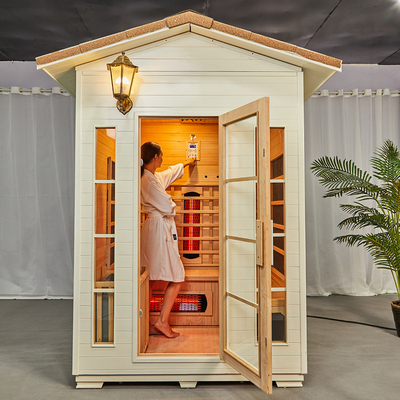 Cèdre rouge combiné infrarouge en bois du Canada de bain de vapeur de sauna