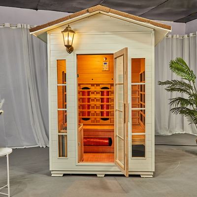 Sauna infrarouge extérieur de vapeur de cigûe en bois solide d'OEM pour la personne 3