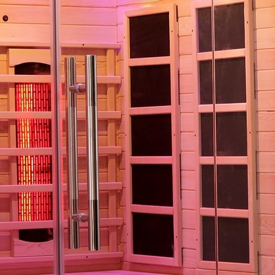 sauna infrarouge de personne en bois solide 2 de la cigûe 1750W pour la maison d'intérieur