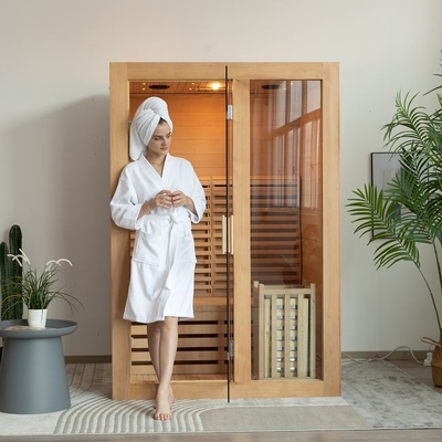 Personnes d'intérieur d'OEM les 2 classent la pièce en bois de sauna de vapeur avec le fourneau 3KW
