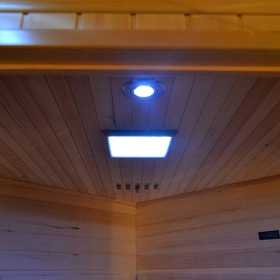 Sauna infrarouge lointain d'intérieur en bois faisant le coin de personne de la maison de conception 3 - 4 avec le bas EMF