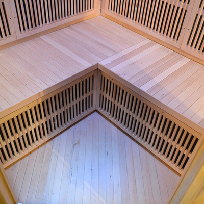 Sauna infrarouge lointain d'intérieur en bois faisant le coin de personne de la maison de conception 3 - 4 avec le bas EMF
