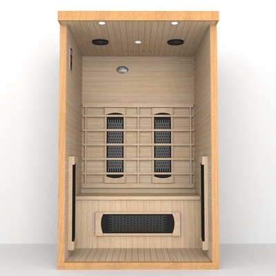 Emf infrarouge lointain 1750W de pièce de sauna de personne en bois de la cigûe 2 bas