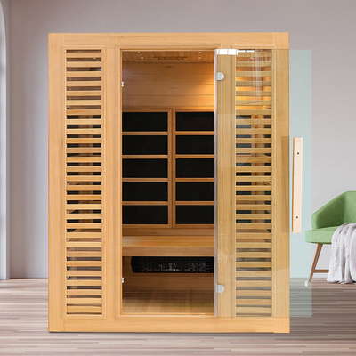 Pièce sèche loin infrarouge d'intérieur de sauna en bois de cigûe de 3 personnes avec l'oxygène Ionizer