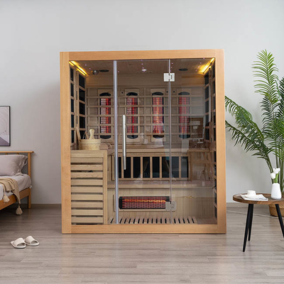Sauna infrarouge d'intérieur traditionnel de vapeur de combinaison pour 4 personnes 2700W