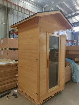 Pièce extérieure en bois solide moderne de sauna pour 1 personne