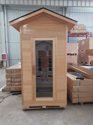 Pièce extérieure en bois solide moderne de sauna pour 1 personne
