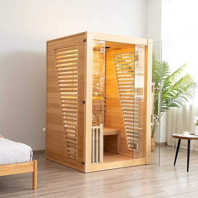 Sauna à vapeur traditionnel d'intérieur à la maison en bois de cèdre rouge pour 2 personnes