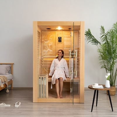 Sauna à vapeur traditionnel d'intérieur à la maison en bois de cèdre rouge pour 2 personnes
