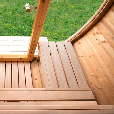Sauna traditionnel extérieur de baril de vapeur en bois solide d'OEM pour 6 personnes