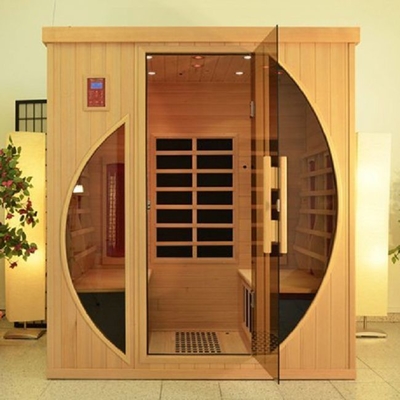 Sauna sec infrarouge lointain d'intérieur en bois certifié par la CE pour la taille de la maison 4 personnes