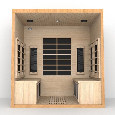 Sauna sec infrarouge lointain d'intérieur en bois certifié par la CE pour la taille de la maison 4 personnes