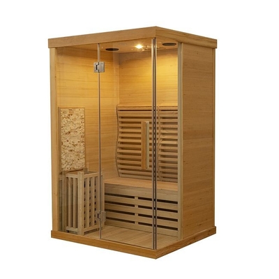 Sauna traditionnel de vapeur humide d'intérieur en bois solide d'OEM pour la taille de personne de la maison 2
