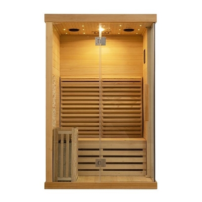 Sauna à vapeur traditionnel d'intérieur en bois de cèdre rouge du Canada pour 2 personnes pour la maison
