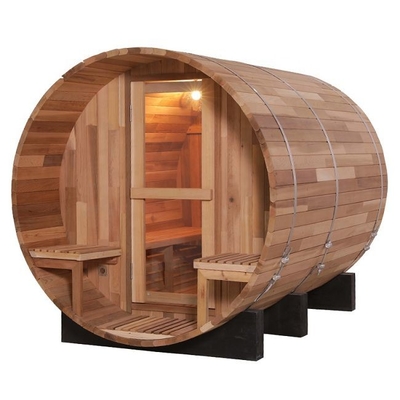Sauna extérieur de vapeur de baril de cèdre rouge en bois solide d'OEM pour l'arrière-cour
