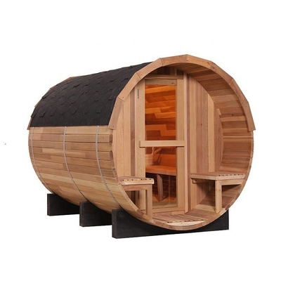 Sauna extérieur de vapeur de baril de cèdre rouge en bois solide d'OEM pour l'arrière-cour
