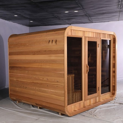 Pièce extérieure de sauna à vapeur de cube de fourneau électrique en bois solide de grande taille pour l'arrière-cour