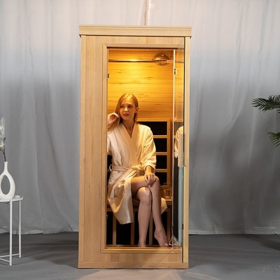 1 pièce d'intérieur de sauna de Mini Wooden Full Spectrum Dry de personne avec le bas EMF