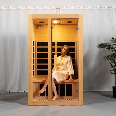 Maison en bois solide petite près de la pièce infrarouge lointaine moyenne de sauna pour 2 personnes
