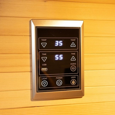 Plein spectre et pièce en bois de sauna de personne de l'appareil de chauffage de panneau de carbone 2 d'intérieur