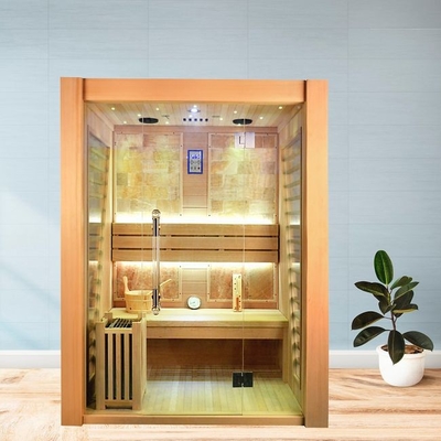 Pièce d'intérieur de sauna de vapeur en bois de cigûe de taille de 3 personnes avec le radiateur électrique