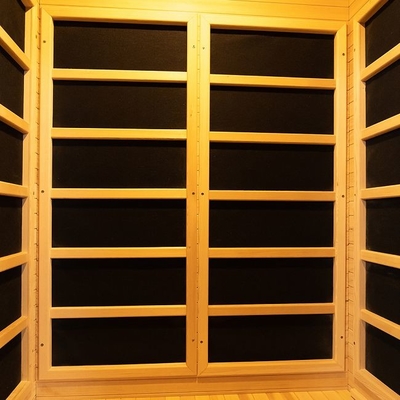 Salle de sauna en bois rectangulaire avec chauffage en céramique verre trempé 0-60 minute Timer