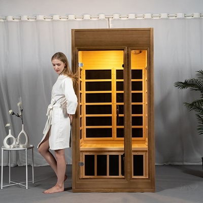 Personne infrarouge lointaine de la cabine 2 de sauna de cigûe en bois de carbone de chauffage à la maison de fibre