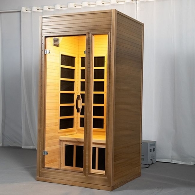 Personne infrarouge lointaine de la cabine 2 de sauna de cigûe en bois de carbone de chauffage à la maison de fibre