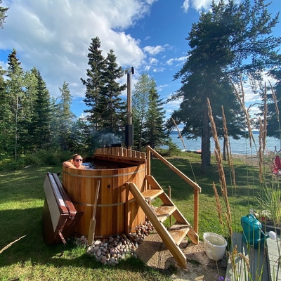 Pièce de sauna de Cedar Wood Hot Tub Steam avec le fourneau brûlant en bois