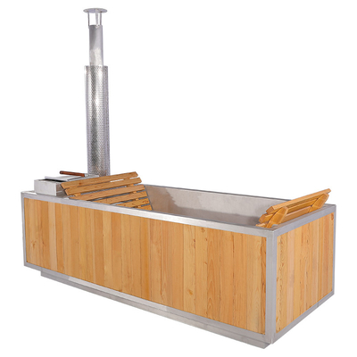 Pièce carrée brûlante en bois extérieure de sauna de vapeur de baquet chaud pour la station thermale