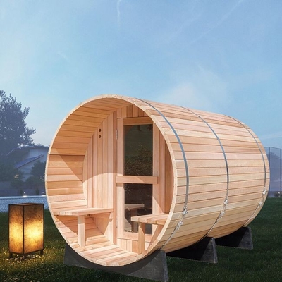 Pièce traditionnelle de Heater Outdoor Wooden Barrel Sauna de vapeur avec le porche