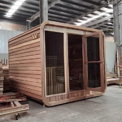 Cedar Steam Sauna Rounded Square rustique extérieur avec la toiture de bardeau de bitume